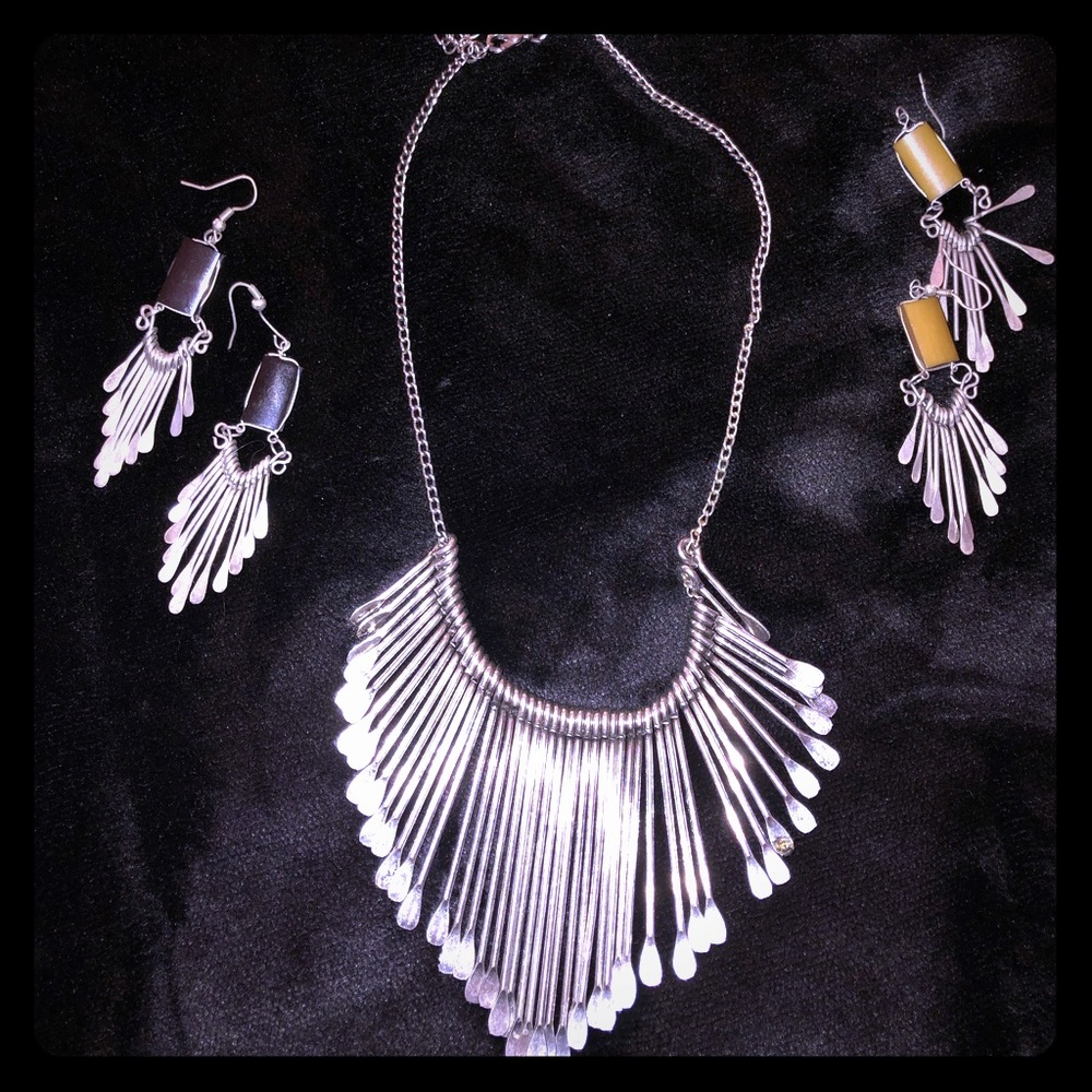 Rustic Necklace and Earrings Set